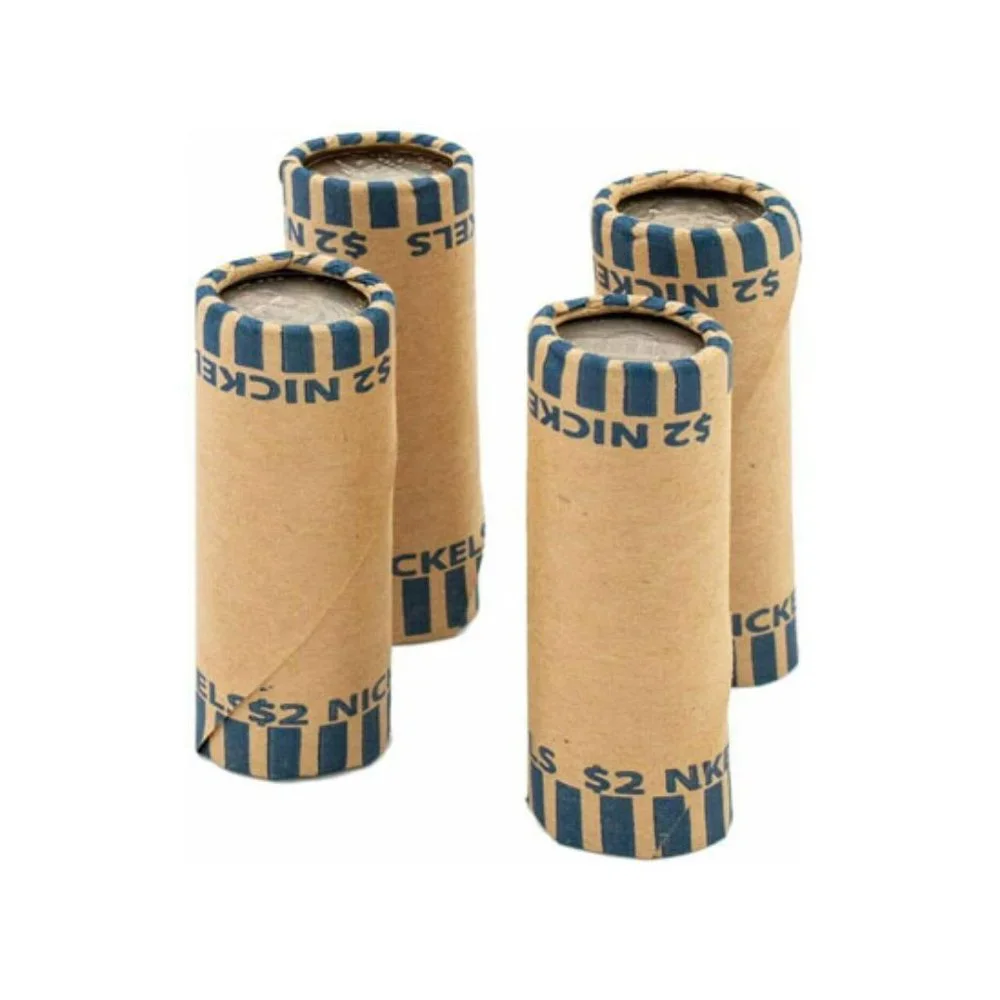 36 ROLLS PREFORMED NICKELS COIN WRAPPERS TUBES 5 CENTS (Holds $2 Each) (1 Pack)